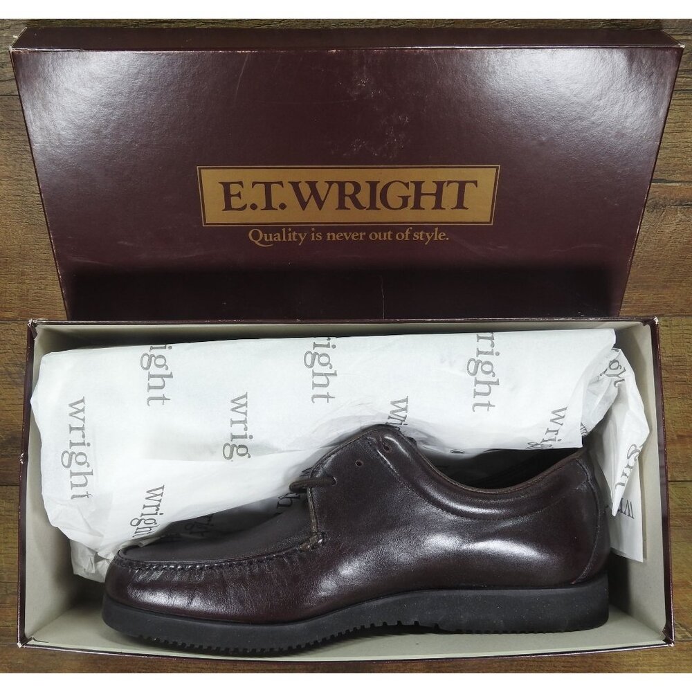 ET Wright Walker 0574 Vibram Burgundy Leather Lace Up Shoes Size 12 EEE Italy